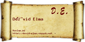 Dávid Elma névjegykártya